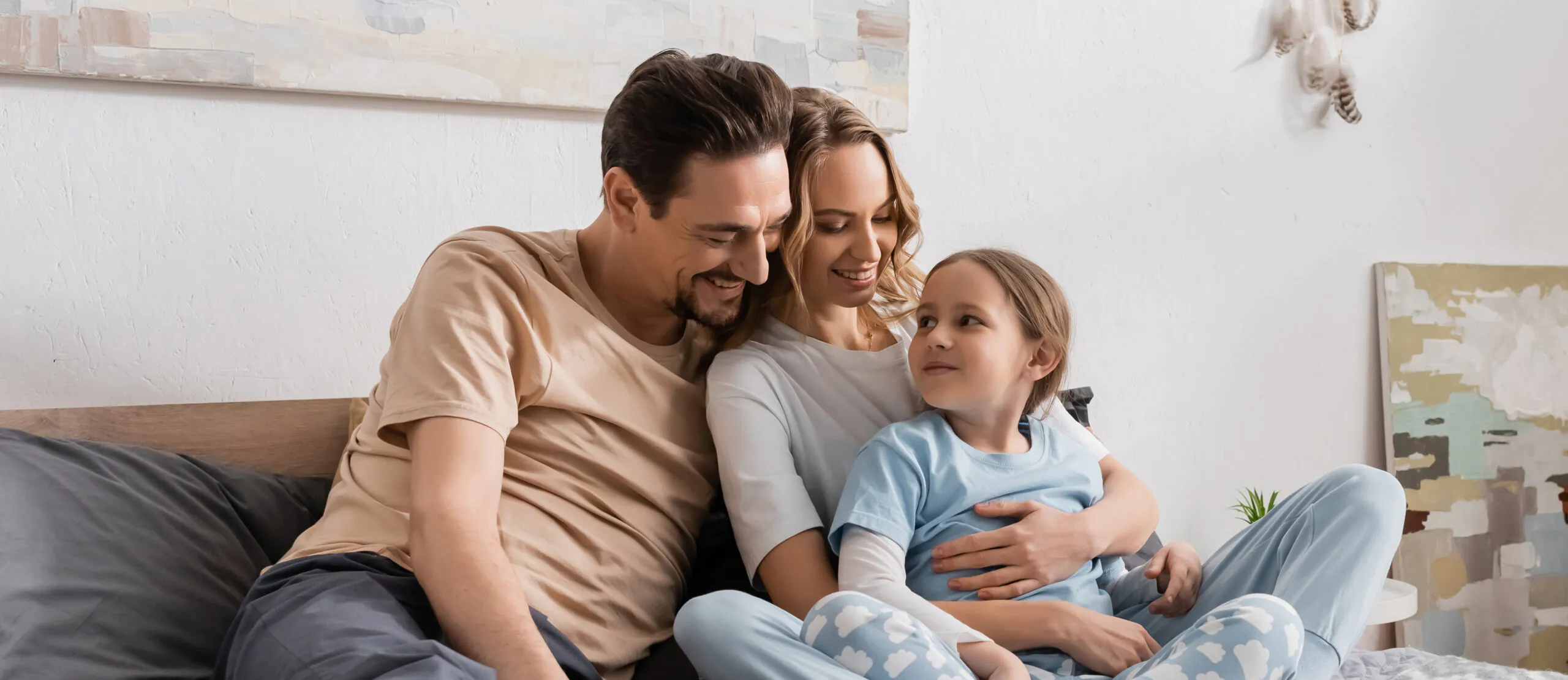 Family spending time together in a comfortable home environment