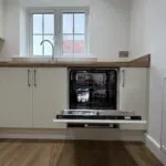 Kitchen showing integrated AEG dishwasher position in The Ruskington, Plot 48 at Beacon Hollow.