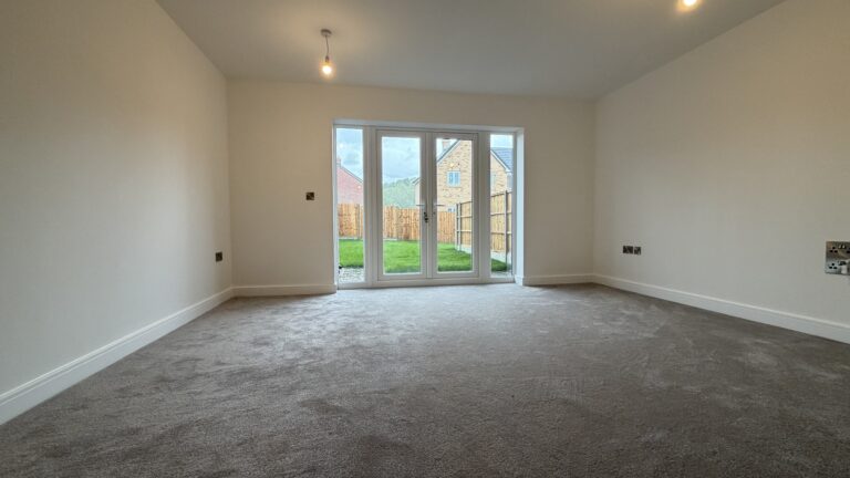 Living room with media connection points in The Ruskington, Plot 48 at Beacon Hollow
