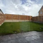 Enclosed rear garden with lawn and patio in The Bardney, Plot 45 at Beacon Hollow.