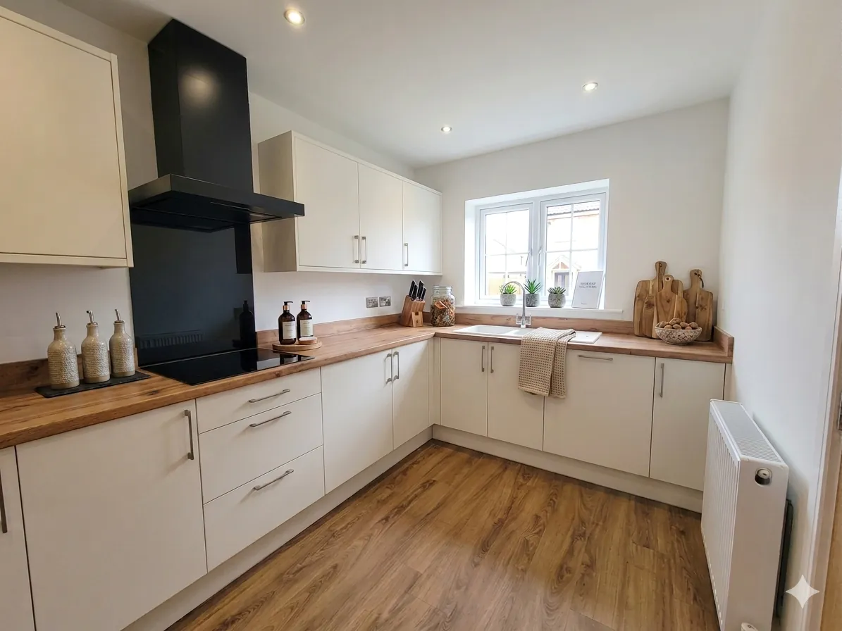 Ruskington 2 bedroom semi driveway Plot 49 kitchen CGI