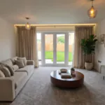Ruskington 2 bedroom semi driveway Plot 48 living room CGI