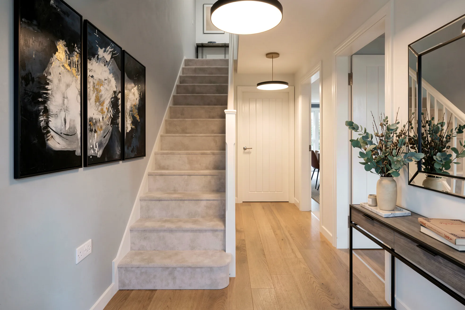 CGI of a hallway in a typical 4 bedroom Lafford New Homes property at The Orchards, Greylees.