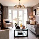 CGI of a living room in a typical 4 bedroom Lafford New Homes property at The Orchards, Greylees.