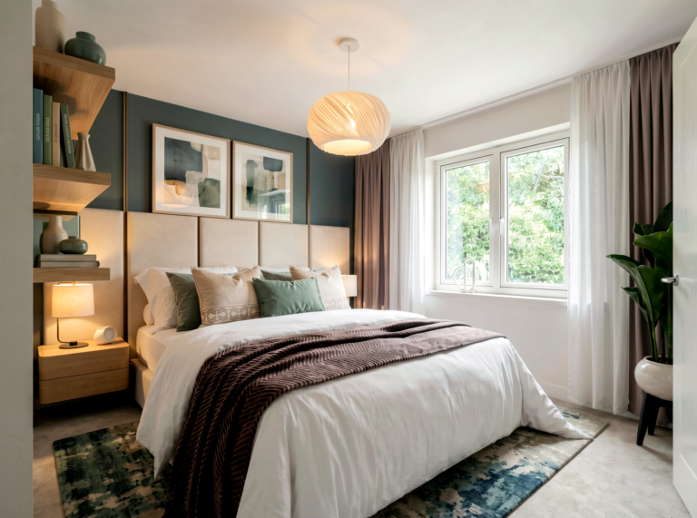 CGI of Bedroom 2 in a typical 5 bedroom Lafford New Homes property at The Orchards, Greylees.