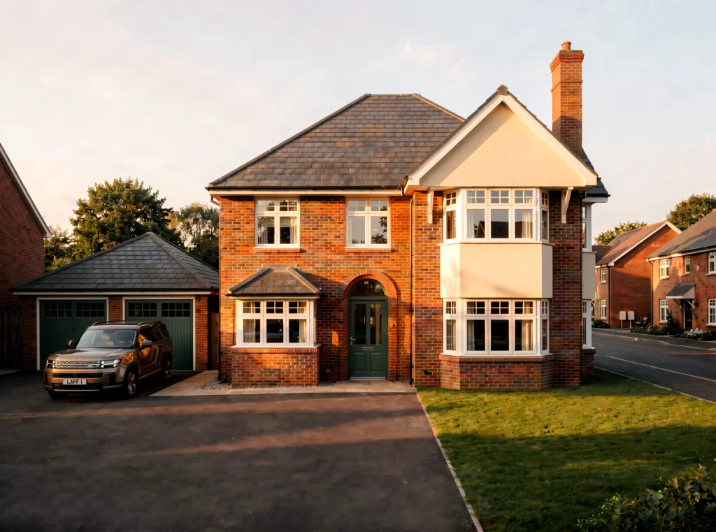 CGI of The Haxey 5 bedroom detached home with detached single garage at The Orchards Greylees.