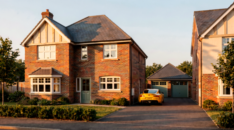CGI of The Quadring 4 bedroom detached home with single garage at The Orchards Greylees.