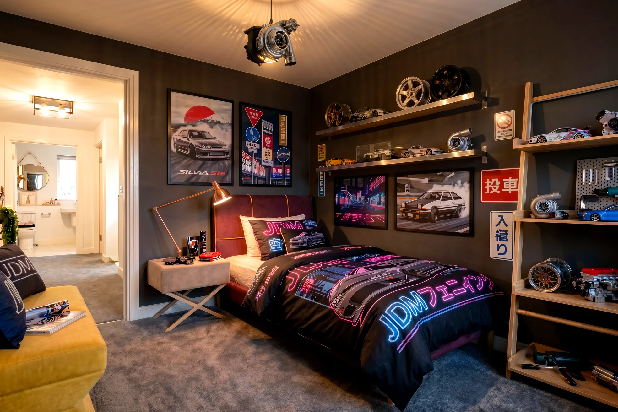 CGI of a car-themed Bedroom 3 in a typical 4 bedroom semi-detached Lafford New Homes property at The Orchards, Greylees.