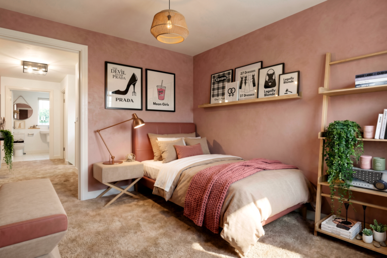 CGI of Bedroom 3 in a typical 4 bedroom semi-detached Lafford New Homes property at The Orchards, Greylees.