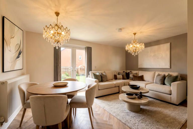 CGI of an alternative living room in a typical 4 bedroom semi-detached Lafford New Homes property at The Orchards, Greylees.